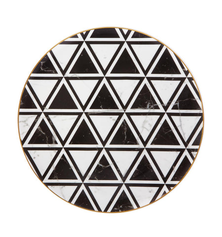 Carrara Marble /Chevron Charger By Vista Alegre