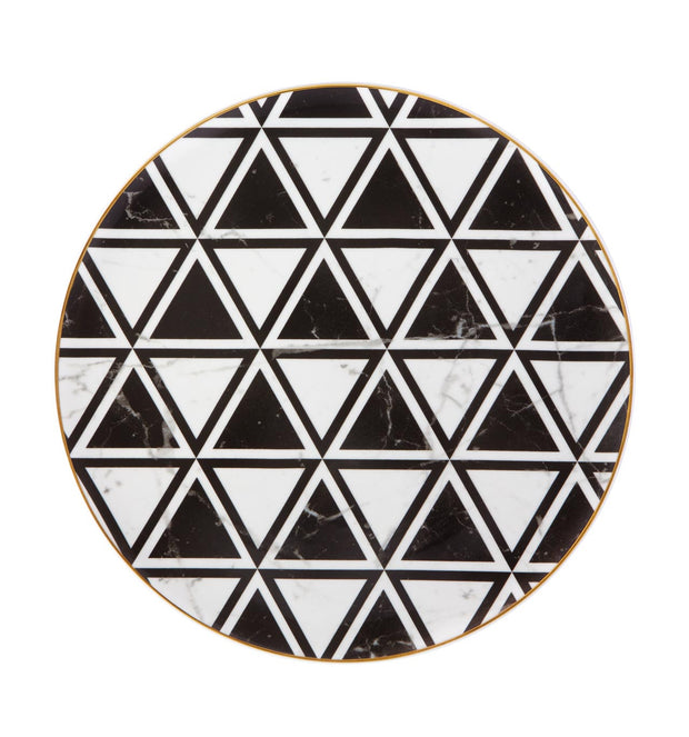 Carrara Marble /Chevron Charger By Vista Alegre