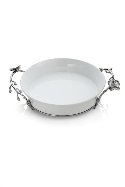 White Orchid Pie Plate By Michael Aram