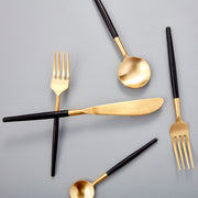 With Gold Flatware Set