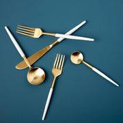 With Gold Flatware Set