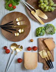 With Gold Flatware Set