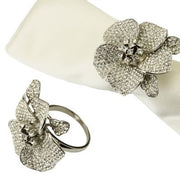 Jeweled Flower Napkin Rings By Classic Touch, Set of 4