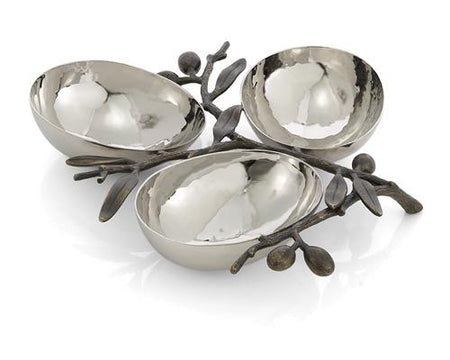 Olive Branch Triple Compartment Dish By Michael Aram