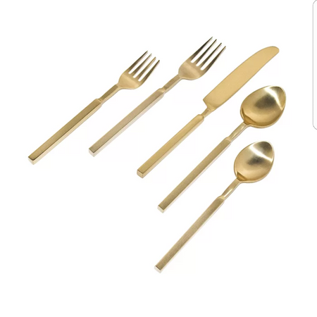 Square Gold Flatware By Godinger, Set of 4