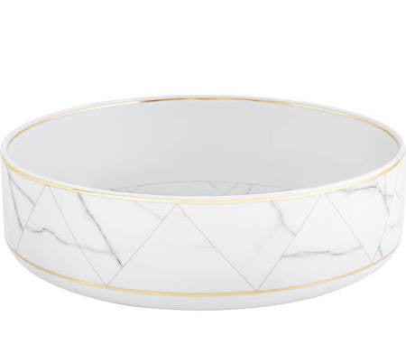 Carrara Marble Large Serving Bowl By Vista Alegre