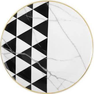 Carrara Marble/ Chevron Salad Plate By Vista Alegre