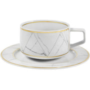 Carrara Marble Teacup & Saucer By Vista Allegre