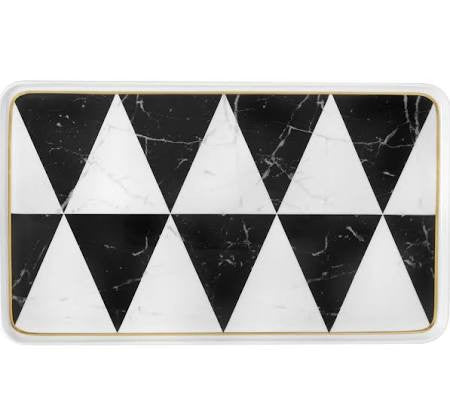 Carrara Marble / Chevron Medium Rectangle Platter