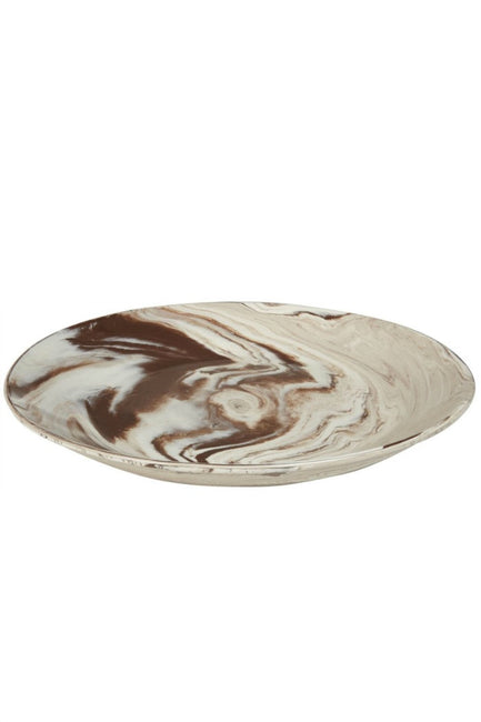 Porcelain Marbelized Platter By Two's Company